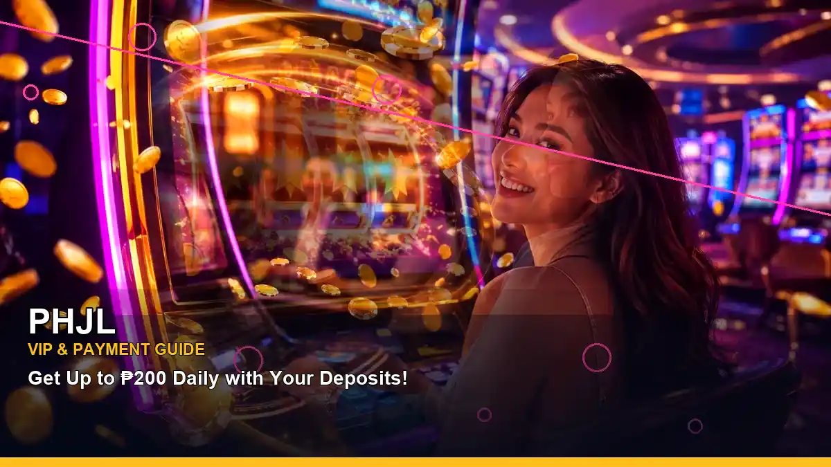 PHJL neon-lit jackpot slot games arranged in a layered collage for Philippine players